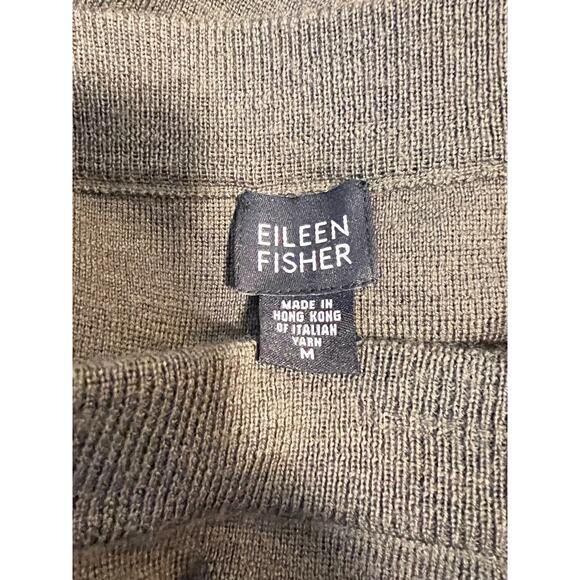 DO NOT PURCHASE SOLDEileen Fisher Olive Green 100% Merino Wool Knit Midi Skirt M - Picture 7 of 7